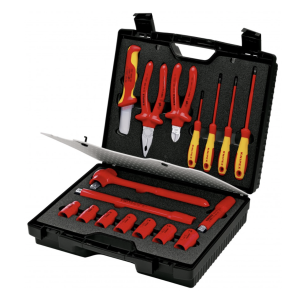 COFFRET ASSORTIMENT - 17 OUTILS POUR ÉLECTRICIEN - ISOLÉS 1000V - KNIPEX - 989911